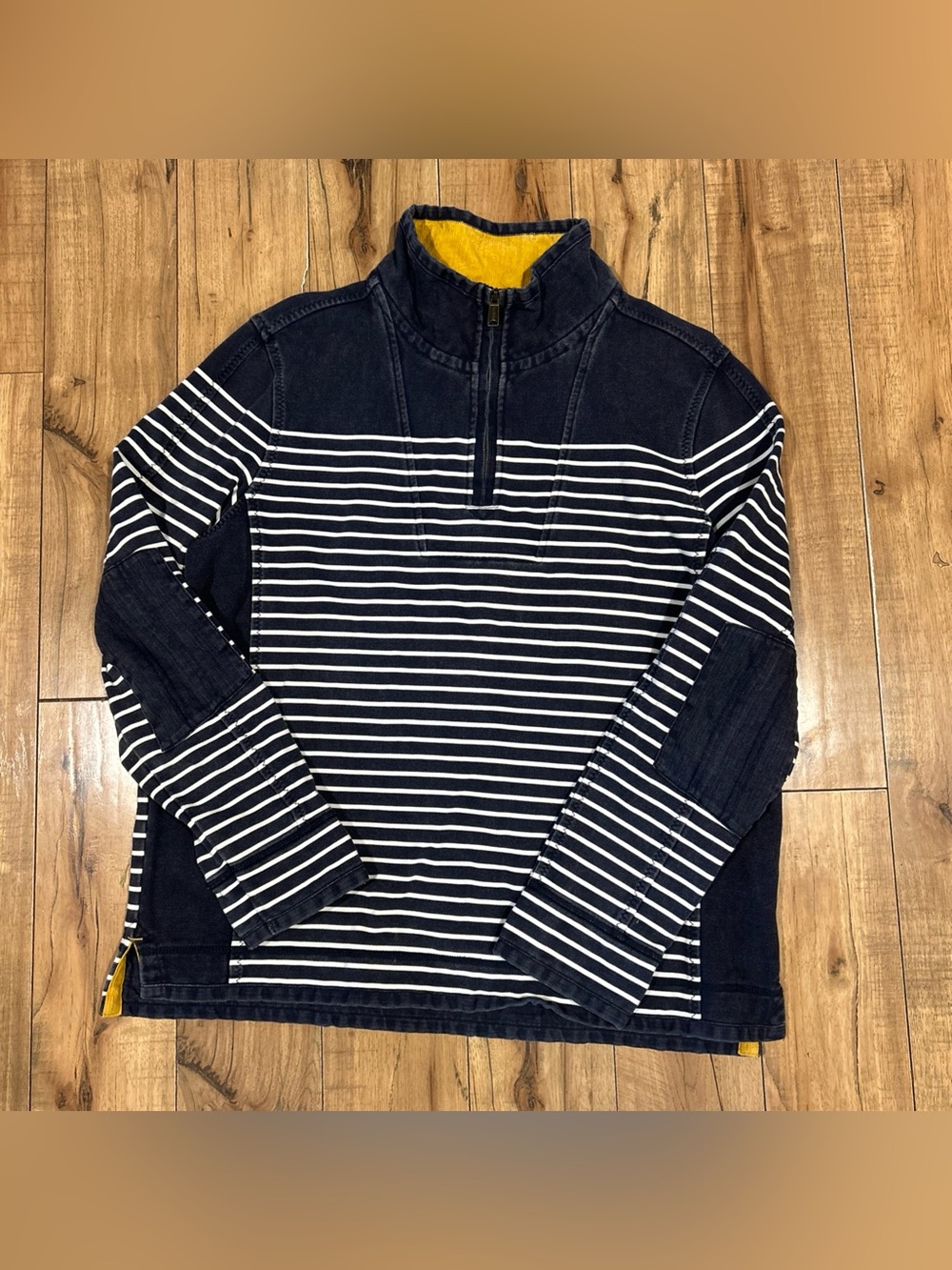 Fat Face The Airlie pullover XL Elbow Patch Blue Striped